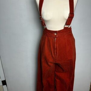 BDG Overalls Women's Size 6 100% Cotton Jean Denim Bibs Urban Outfitters Orange
